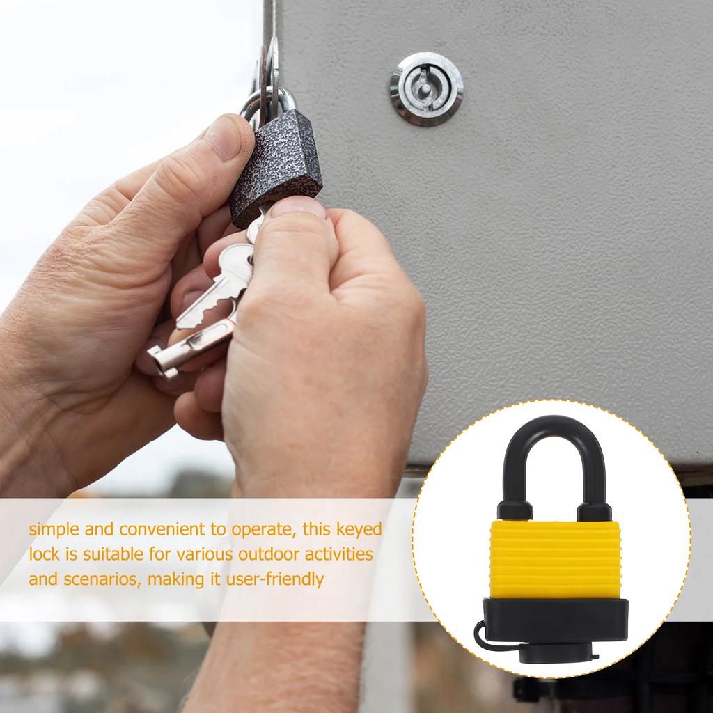 1Set Outdoor Splashproof Padlock With Key Heavy Duty Padlock For Storage Units Gym Lockers Garage Fence And Shed Weatherproof S