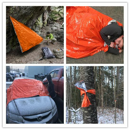 Orange 160x210 Outdoor Disposable Thermal Insulation Lifesaving First Aid Blanket for Camping