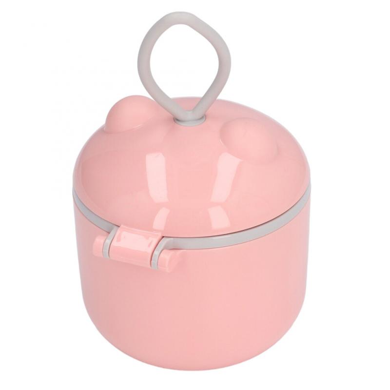 Baby Food Containers Large Pink Safe PP Material Sufficient Capacity Compact Portable Cute Style Powder Dispenser