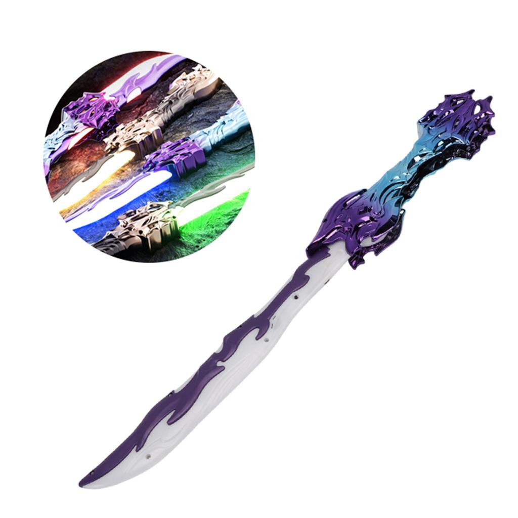 Light Up Sword Foldable Rechargble Color Changing LED Light Up Sword Toy with Sound Effect