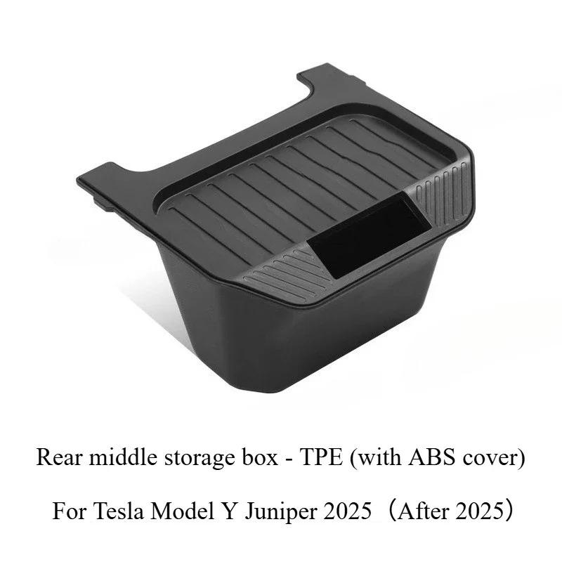 Front Seat Storage Box for Tesla Model Y Juniper 2025 2026 TPE Under Seat Organizer Trash Can Car Interior Storage Accessories