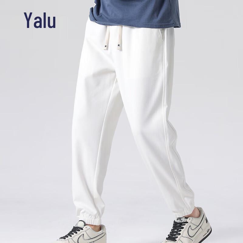 Yalu Men's Silky Drawstring Cuffed Casual Pants