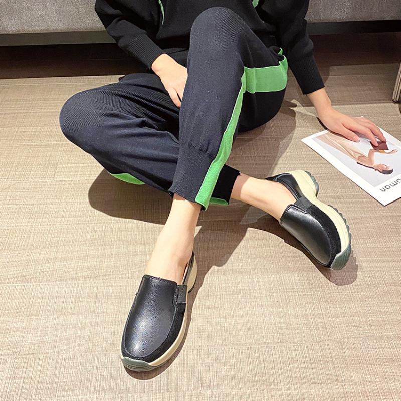 Luxury Women's Singles 2024 Spring and Autumn Thick Sole Shoes Versatile for Women's Shoes Plataforma Mujer Zapatillas De Mujer