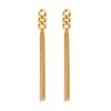 1pair Stainless Steel Rendy 18K Gold Color Chain Tassel Drop Earrings for Women Couples Hypoallergenic Daily Wear Party Layering Jewelry Gifts
