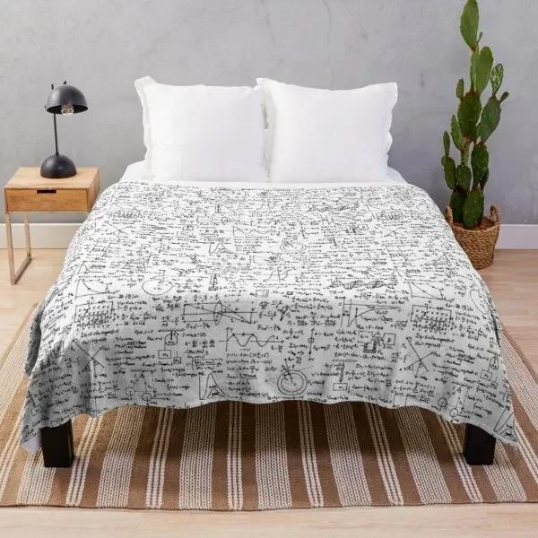 Mathematical Formula Flannel Throw Blanket Funny Math Blanket Queen Size for Couch Bed Sofa Decor Super Soft Cozy Warm Bedspread