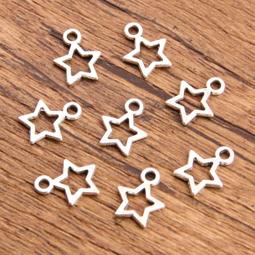 10pcs Hollow-out Pentagram Star Pendant Jewelry Pendant