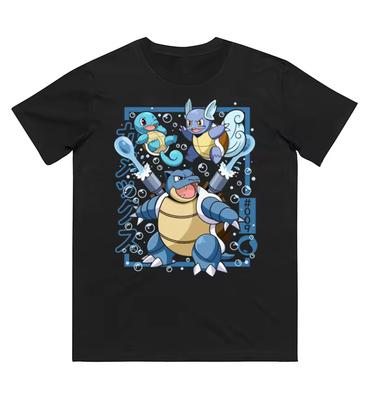 Pokémon Schiggy Entwicklung Bedrucktes T-Shirt Herren und Damen T-Shirt Herren Oberteil Harajuku Y2K T-Shirt 2026 Sommer Neu Streetwear