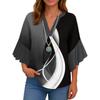 3/4-Ärmel-Shirts für Damen, süßer Aufdruck, Grafik-T-Shirts, Blusen, lässig, Übergröße, Basic, Oberteile mit Rüschenärmeln, Pullover