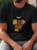 1pc Bible-inspired Motivational Lion Graphic T-shirt