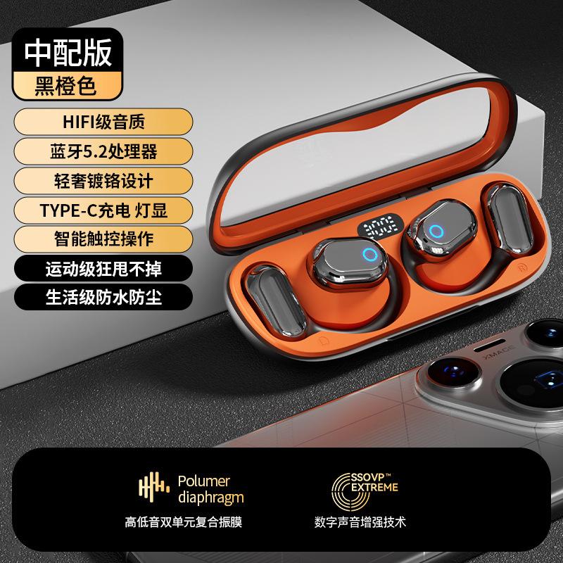 Voice of Berlin, Germany, Wireless Bluetooth Headset 2025 New Bone Conduction Does Not Enter the Ear Hanging Type, Long Battery Life Real-time