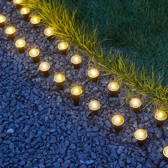 15 Pcs Mini Solar Ground Lights LED Flat Landscape Lighting Waterproof