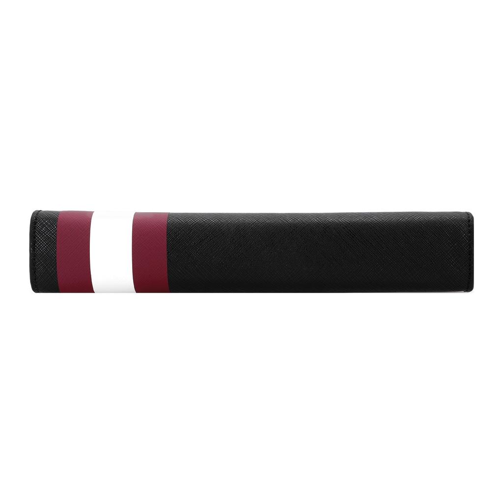 Bally Classic Red And White Striped Business Zipper Faux Leather Clutch Men Clutch Black SKID-OF-06