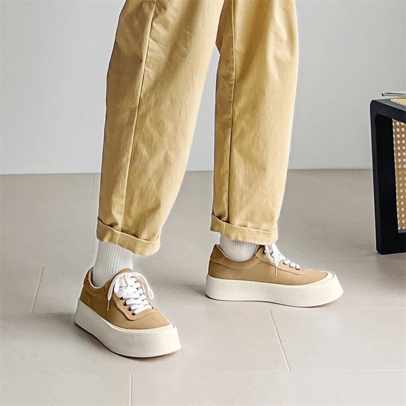 Casual trendy men's canvas shoes Minimalist and comfortable style Office School Outdoor Party Walking Men's Black Board Shoes