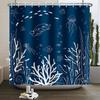 Underwater World Ocean Shower Curtain for Bathroom Seabed Animals Sea Turtle Dolphin Fish Waterproof Bathroom Curtain With Hooks