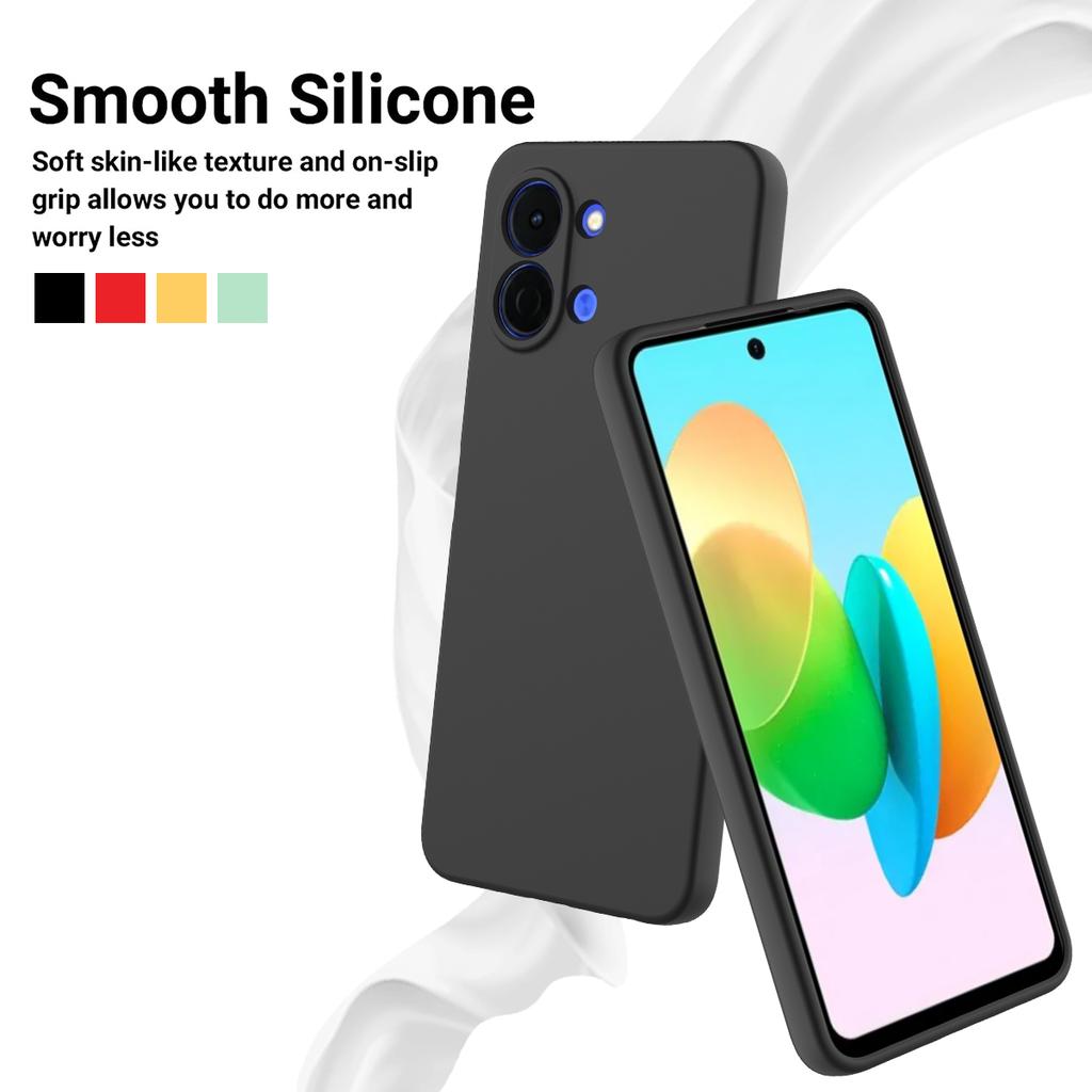 For TECNO Spark Go 3 Liquid Silicone Case Phone Back Cover with Hand Strap