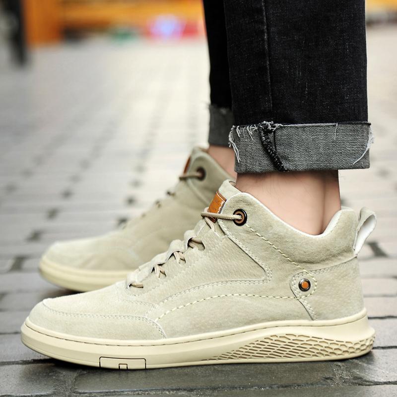 Fashion High quality Genuine Leather shoes man winter men Casual shoes fashion flats lace up fashion sneakers male footwear rubber shoes