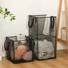 Square Mesh Laundry Basket Single/Double Layer Sundries Toys Storage Bag  Laundry