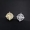 Six-Pointed Star Brooch Rhinestone Metal Lapel Pin for Men Women Suit Corsage Shirt Collar Button Office Leisure Jewelry