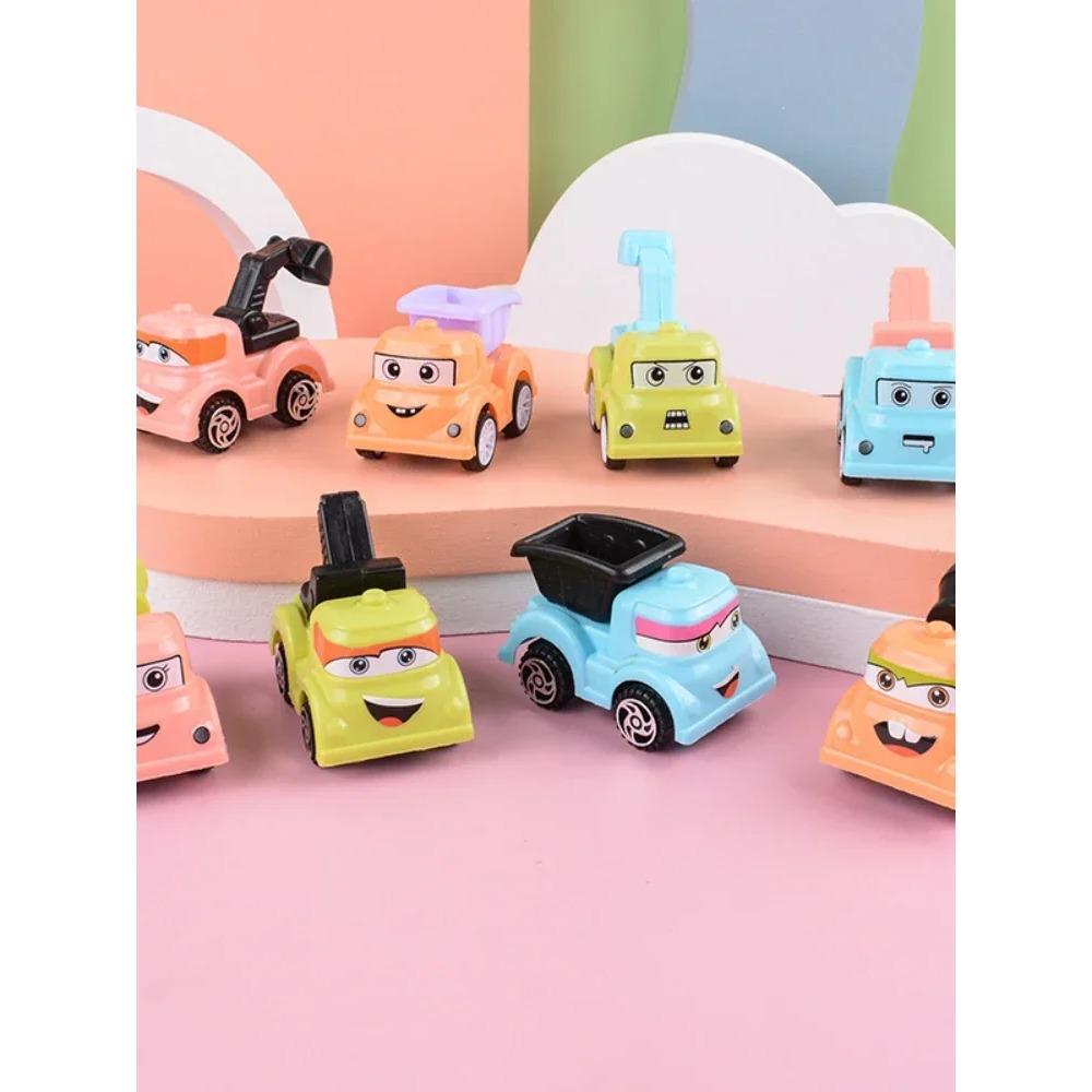 

Mini Toy Car Trailer Car Model Boy 1-2-3 Years Old Pull Back Car Cartoon Engineering Truck Fire Truck Kids Gifts Color Random