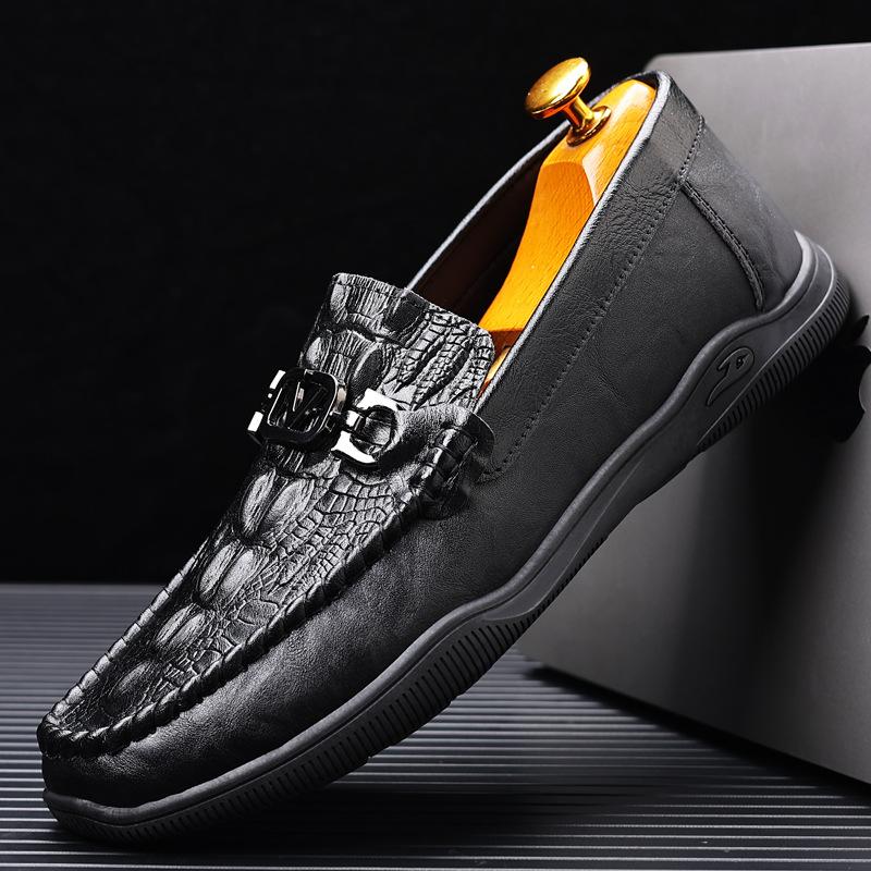 Men's shoes Business casual leather shoes Men's summer soft-soled Doudou shoes Soft leather soft-soled wear-resistant and deodorant loafers