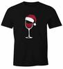 Mens Christmas Funny Wine Glass Santa Hat Xmas Themed T-Shirt-