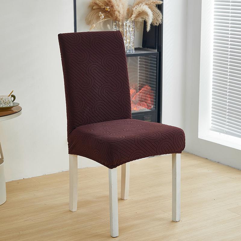 Elastic Jacquard Chair Cover Thickened All-Inclusive Fabric Chair Cover Hotel Backrest Integrated Stool Cover Dining Chair Cover