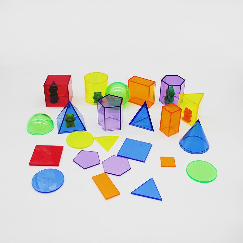 Transparent Building Blocks 10cm 3D Geometric Shapes Educational Toys for Early Cognitive Development