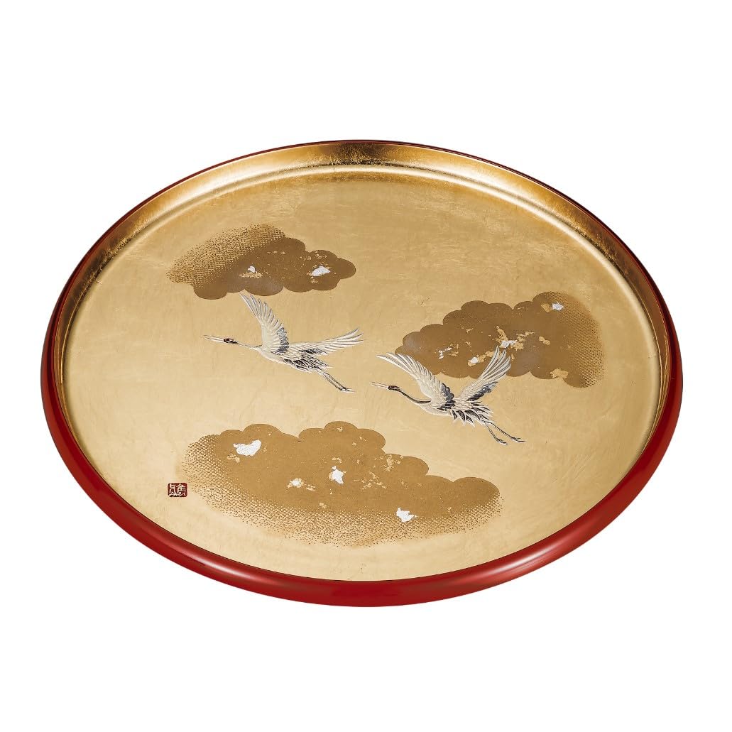 

Maeju Lacquerware 10.0mm Round Tray, Auspicious Crane (G) 6M-122