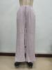 2025 Summer Women's Casual Textured Wide-Leg Pants with Knotted Waist and Slant Pockets