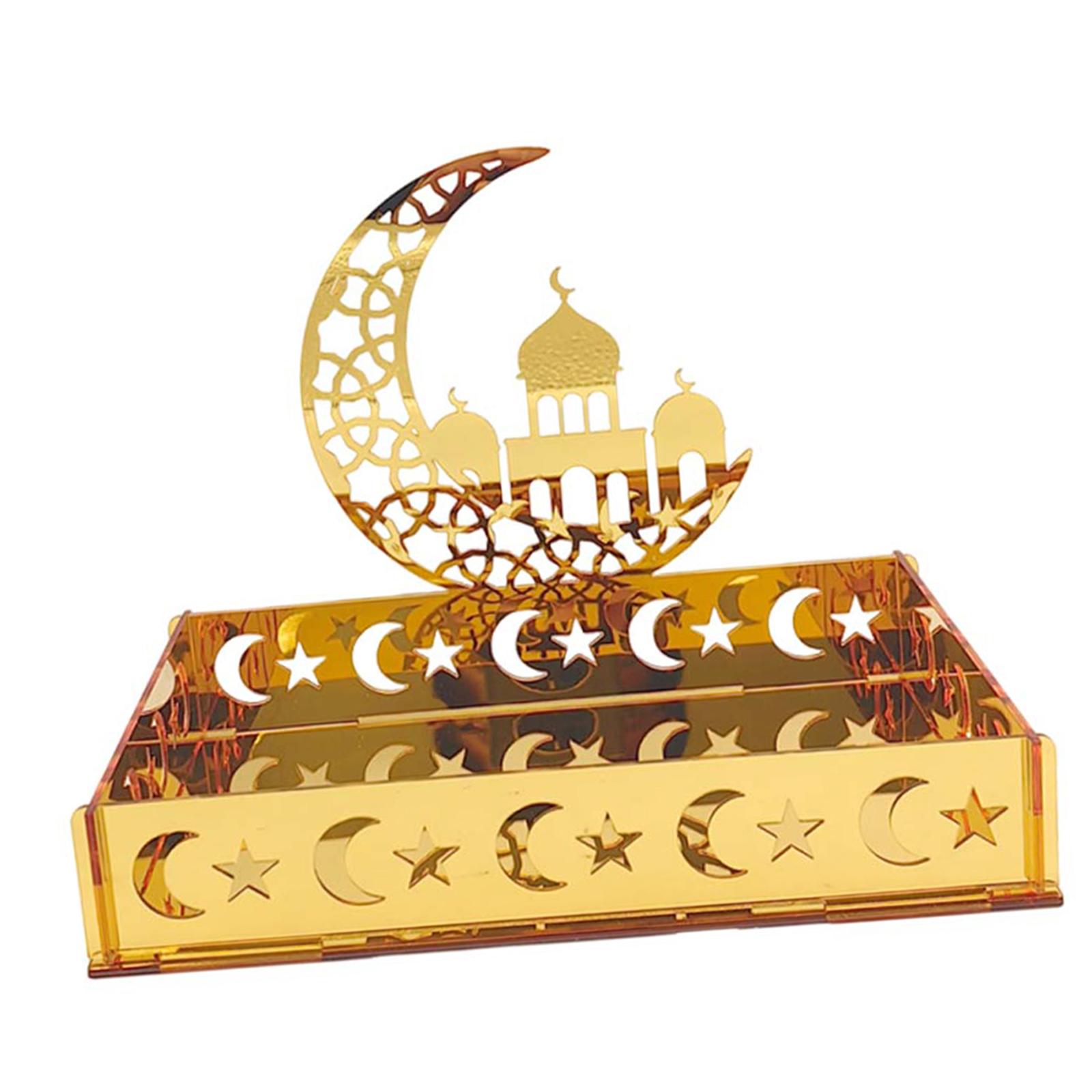 Ramadan Serving Tray Versatile Holder Table Decor Ramadan Decoration Storage Container for Celebrations Party Supplies Kitchen