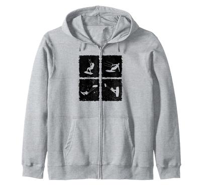 Kiteboarding, Kitesurfing, Silhouette, Kitesurfer, Zip-up Hoodie