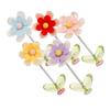HEALEEP 5pcs Six Leaf Daisy Flower Design Plastic Dashboard Decoration Tutu