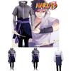 Naruto Uchiha Sasuke Full Outfit White Cosplay Costume With Zipper For Role Play Gift