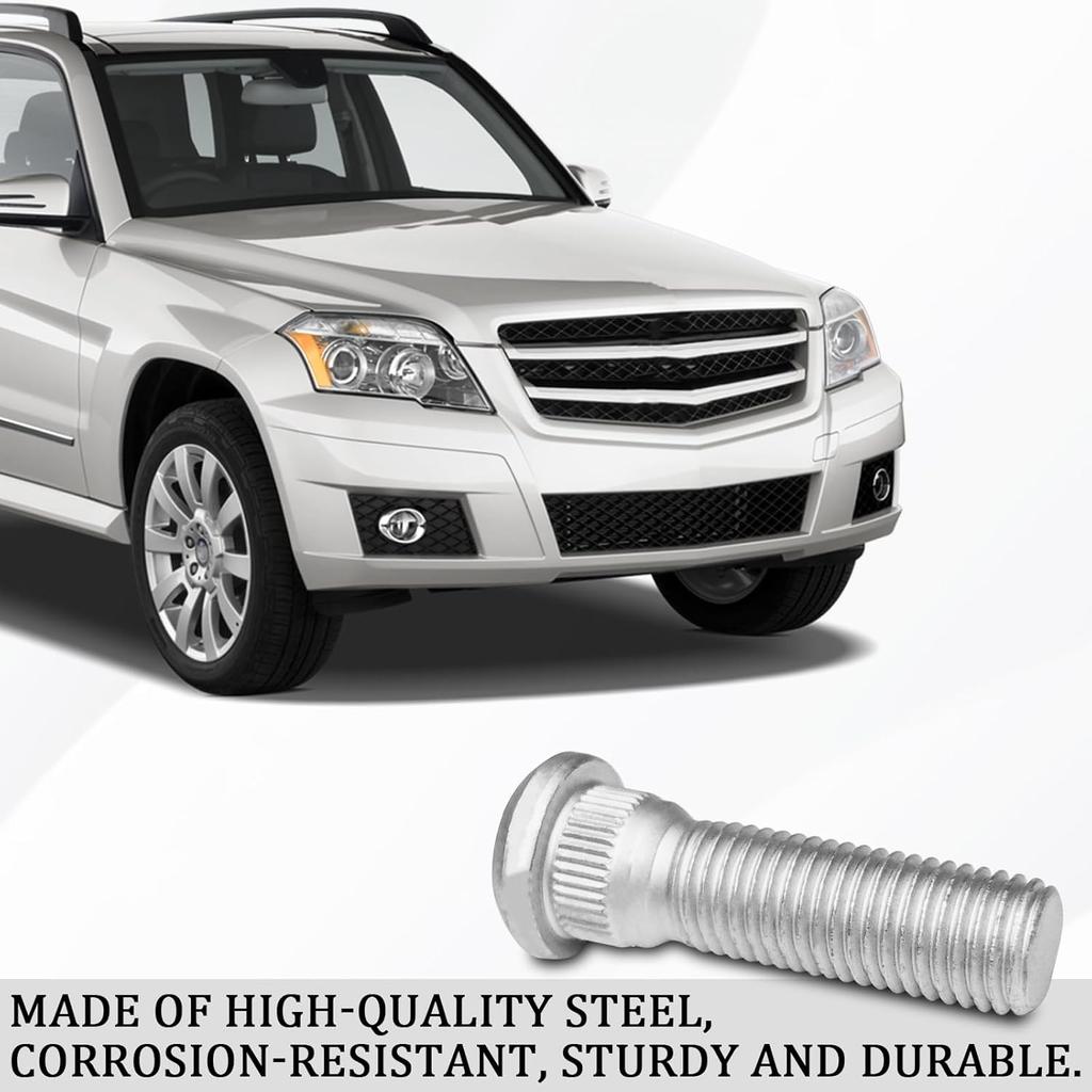 Msyuusr 5PCS Wheel Studs, Replacement Parts OEM#610-266 90942-02049, 49mm Long & M12x1.5 Steel Lug Bolts, Car Accessories Wheel Hub Screws Compatible