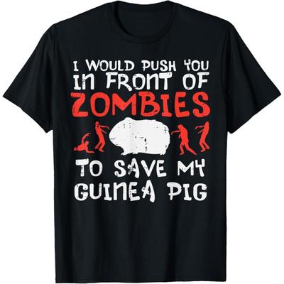 Kasta dig framför zombierna Rädda marsvinet Cavy Män Kvinnor Barn T-shirt