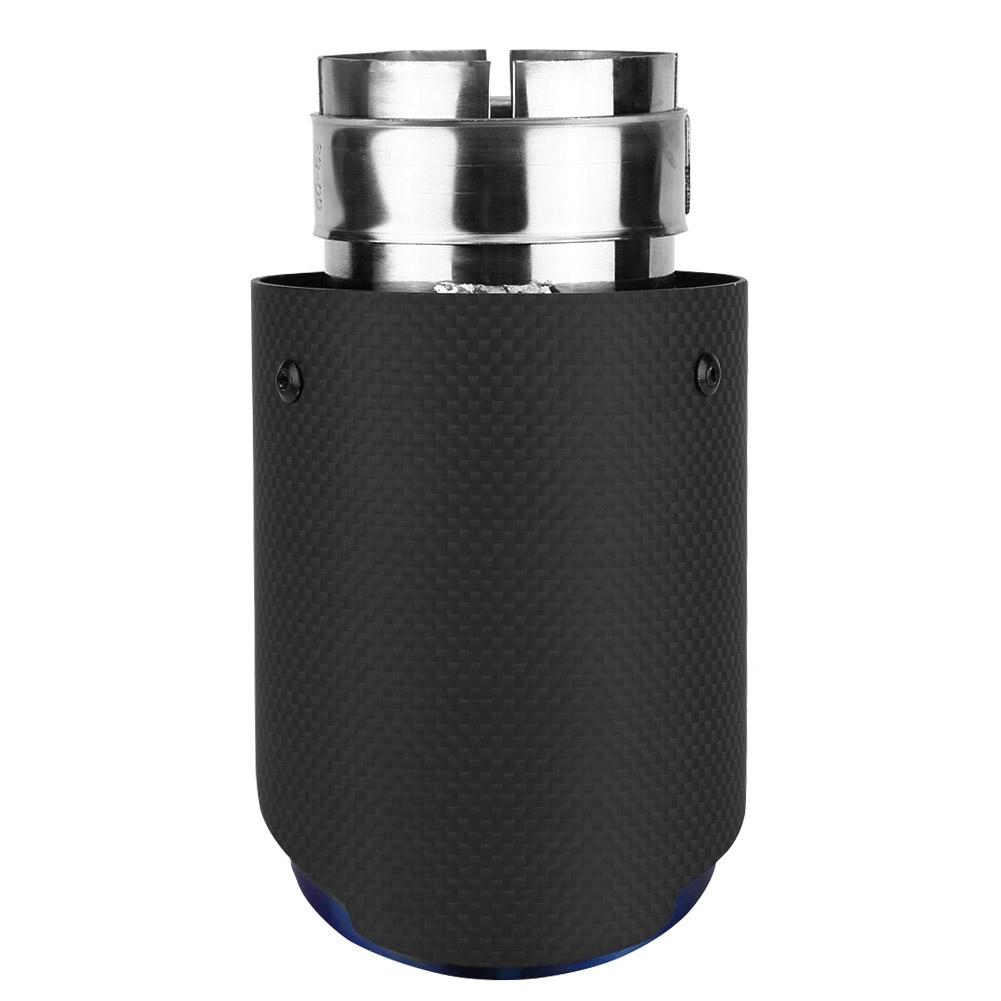 Carbon Fiber Style Matte Car Exhaust Pipe Muffler End Tip Tailpipe for 63mm 89mm