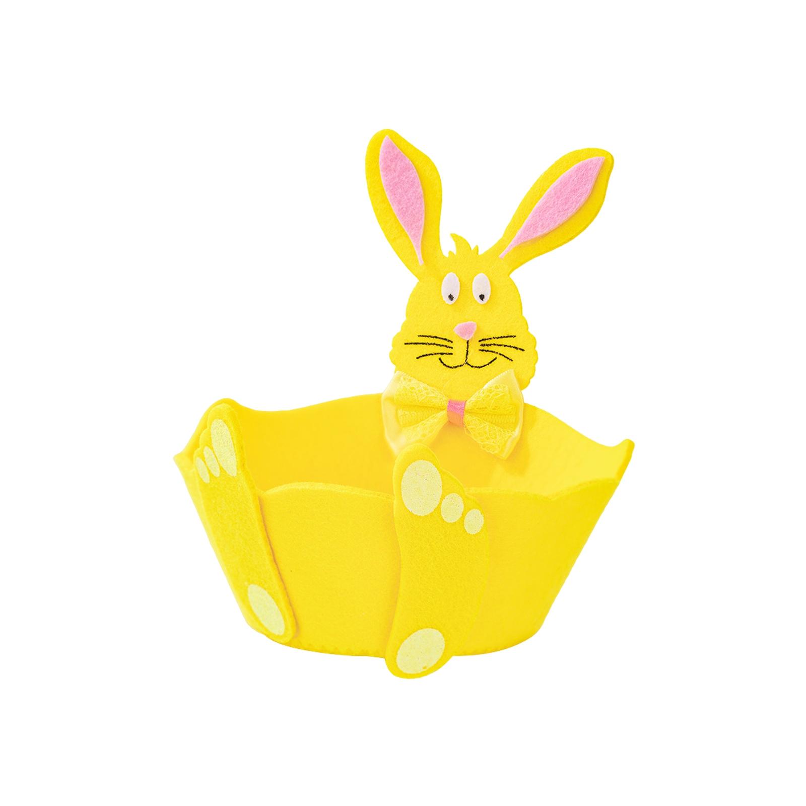 Контейнер для конфет и яиц в виде пасхальных кроликов Элегантная корзинка для фруктов в виде пасхальных кроликов для хранения конфет и яиц One Size жёлтый 649₽