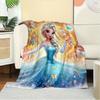 1pc Flannel Frozen Elsa and Anna Snowflake Pattern Bedding Throw Blanket, Sofa Cover, Home Decor, Winter Wonderland Theme