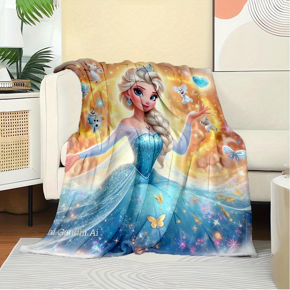 1pc Flannel Frozen Elsa and Anna Snowflake Pattern Bedding Throw Blanket, Sofa Cover, Home Decor, Winter Wonderland Theme