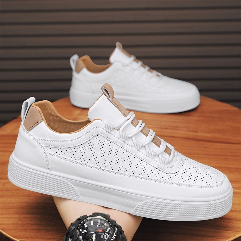 New fashion sports men's shoes 2024 spring casual breathable men's non-slip trend thick baseplate shoes versatile white shoes