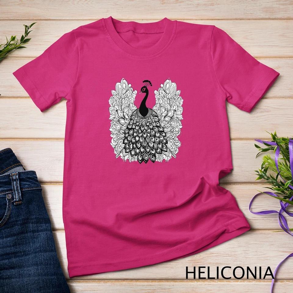 Peacock Monochrome Peacock Lover T-Shirt Unisex T-shirt 3 2XL