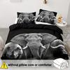2/3Pcs, Soft And Comfortable Elephant Down Quilt Cover Elephant Bedding Set, Animal Pattern Bedding Set, 3D Elephant Double Size
