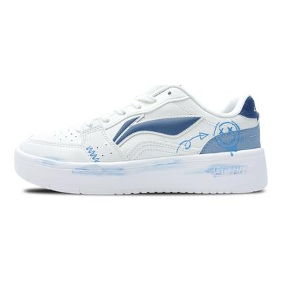 Li Ning Sycee 2 Slip Resistant Cushioning Abrasion Resistant Low Top Skateboard Shoes Men's White Blue AGCT339-4(Team188-)