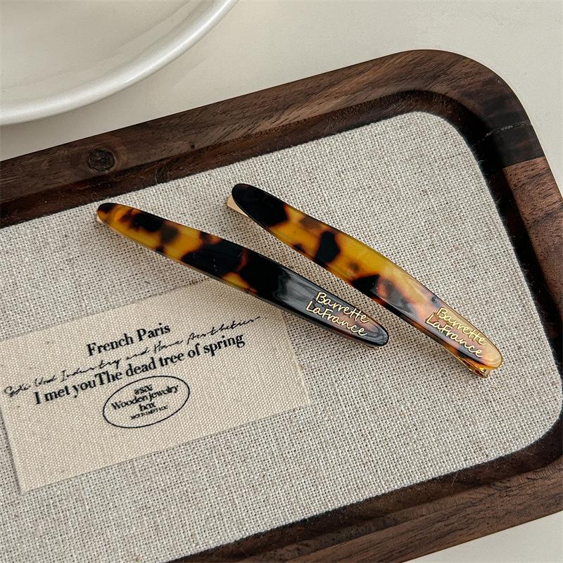 2Pcs/Set Little Willow Leaf Hair Clip French Simple And Elegant Style Side Clip Bang Hairpin One Line Hair Clip