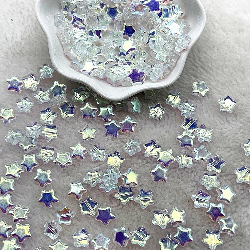 30pcs/lot 8mm Five-pointed Star Matte Glass Beads Loose Spacer Beads for Jewelry Making DIY Handmade Bracelets Earrings