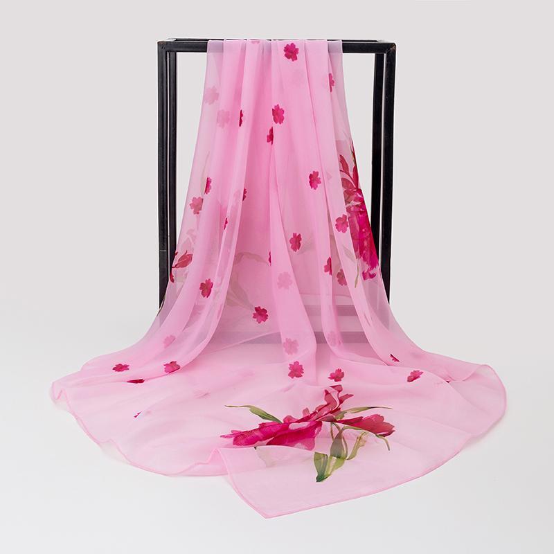 Подарок маме шелковый шарф шифоновый с принтом щедрый шарф весенне-летний солнцезащитный шарф