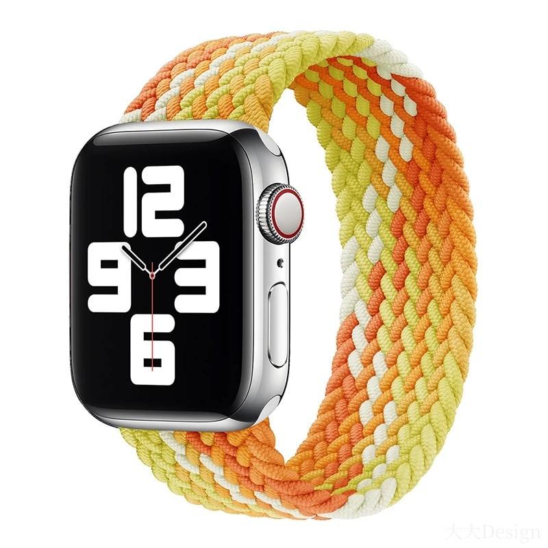 

Плетеный ремешок Solo Loop для Apple Watch SE 6, 7, 45 мм, 41 мм, 44 мм, 40 мм, 42 мм, 38 мм, ткань, нейлон, эластичные аксессуары, ремень, браслет, ремешок для iWatch 3, 4, 5 41mm 40mm 38mm #8/#9 L