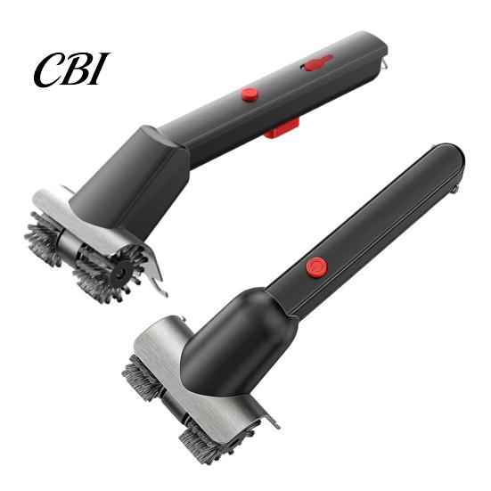 No Wire Residue Grill Brush Electric with Dual Rotating Heads And Built-in LED Light, Cordless BBQ Cleaner Water Mist Spray, 2-Speed Cleaning