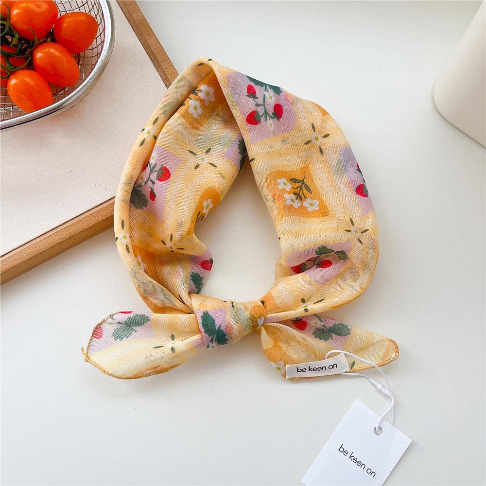 55 Polka Dot Silk Scarf: Spring Summer Korean Fashion Headscarf & Decorative Hairband for Women
