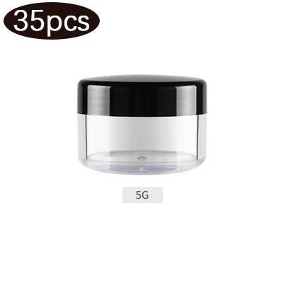 3/5/10/15/20g Cosmetic Jars 20/35pcs Black Small Plastic Makeup Pot Jar Pink Refillable Transparent Sample Bottles for Lip Blam